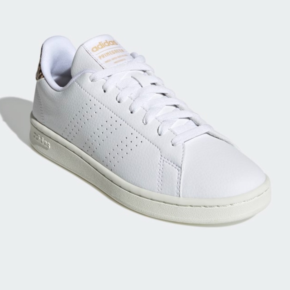 Adidas NWT Advantage shoes white & leopard print women’s 8 - Picture 3 of 8
